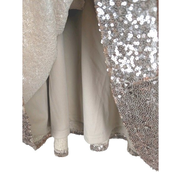 Torrid 0 Womens Champagne Gold Sequin Midi Skirt Elastic Waist Size Large - Picture 15 of 16